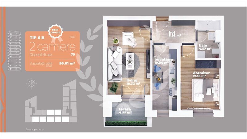 Titan, apartament 2 camere, decomandat, pret promotional.